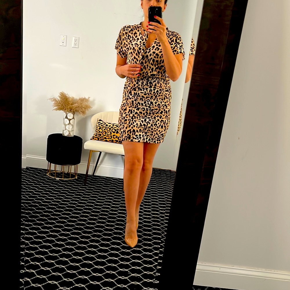 Beautiful Alice and Olivia leopard fitted dress. New with a tag!